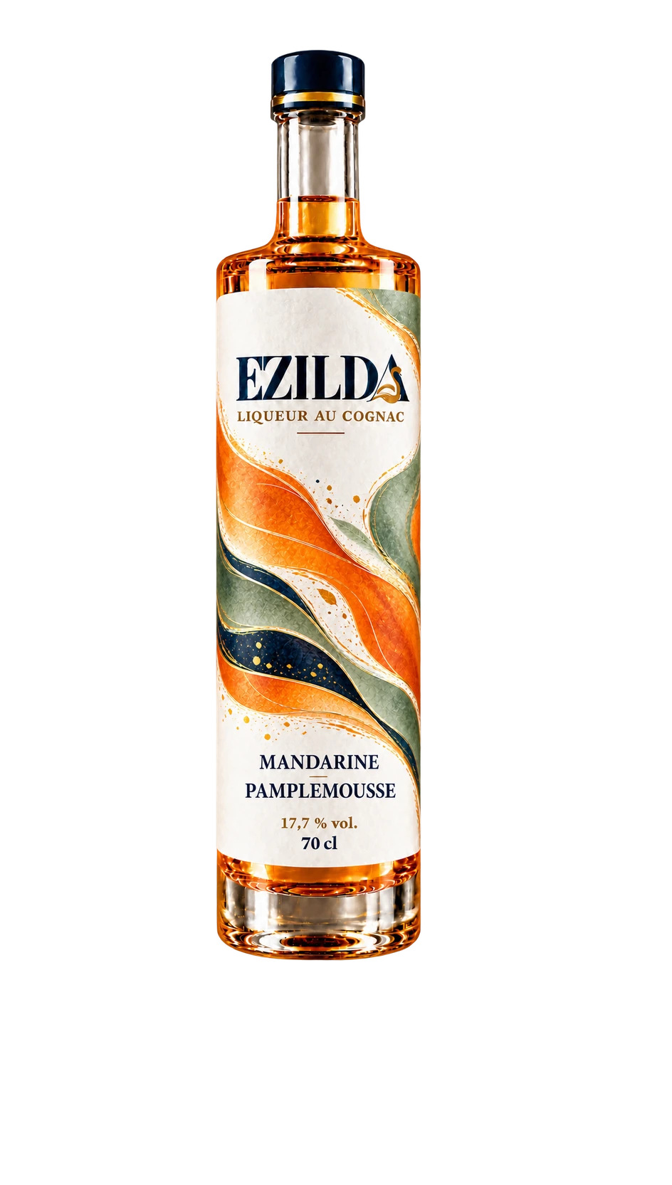 Bouteille de la liqueur au cognac Ezilda Mandarine-Pamplemousse