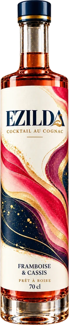 Bouteille du cocktail au cognac Ezilda Framboise & cassis, 70 cl