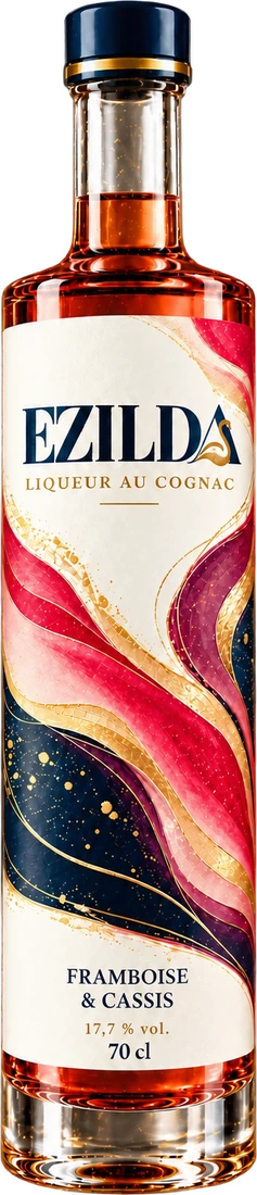Bouteille de la liqueur au cognac Ezilda Framboise & Cassis